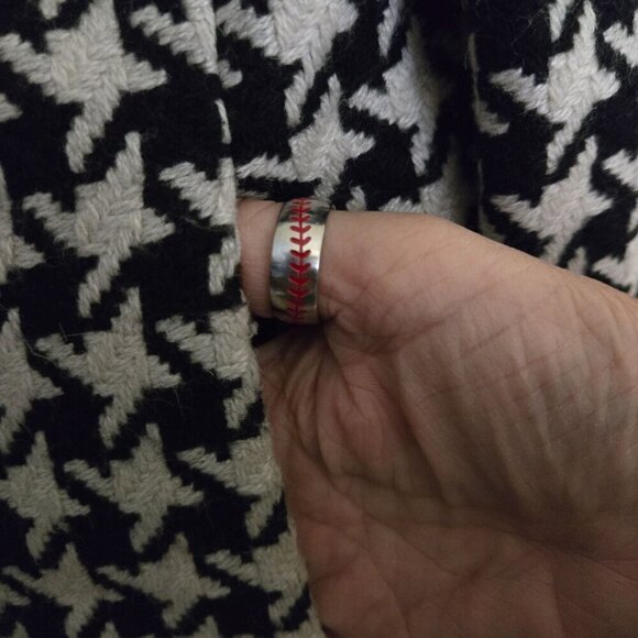 Talbots Black White Wool Blend Houndstooth Moto Style Zip Closure Jacket Size 8 - Picture 4 of 6